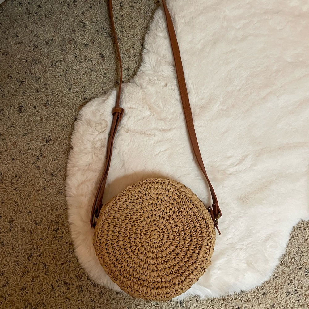 American eagle woven cross-body bag
